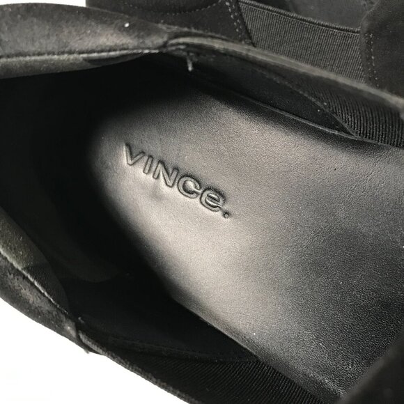 Vince Warren Slip On Platform Sneakers Womens 6 Black Suede Shoes Rubber Soles - Picture 4 of 8